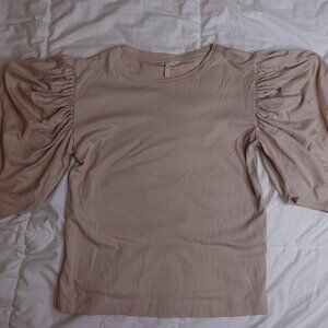 Rebecca Taylor Puff Sleeve T-Shirt 100% Pima Cotton Size S